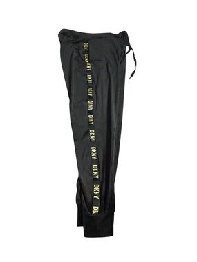 DKNY y2k Metallic Logo Trim Velour Jogger Pants Black S
